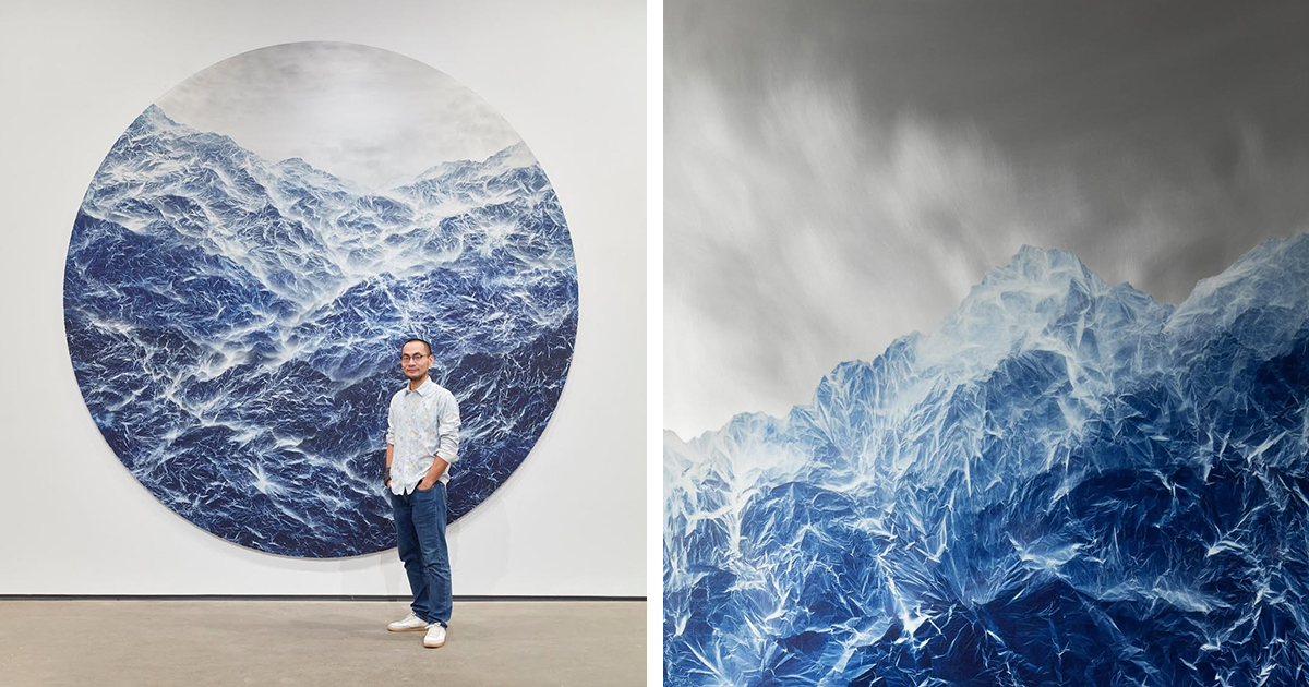Sunlight Helps Artist Transform Crinkled Paper Into Vast Icy Mountainscapes