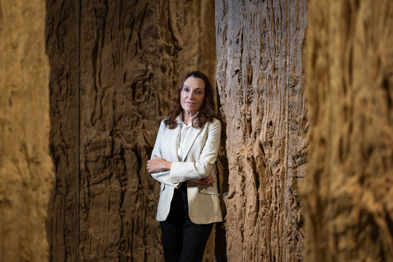 Artist Cristina Iglesias at Paisajes exhibit in La Pedrera