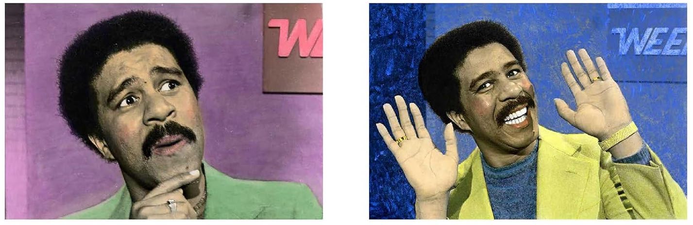 Portraits of Richard Pryor.