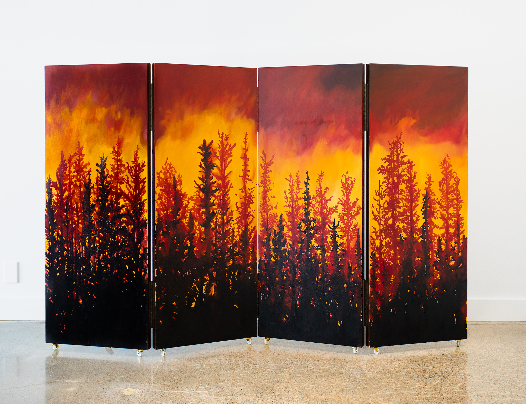 Jessie Homer French, &lsquo;Forest Fire (screen),&rsquo; 1996. (Courtesy of Various Small Fires)