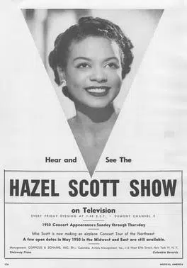 Advertisement for &lsquo;The Hazel Scott Show,&rsquo; 1950.