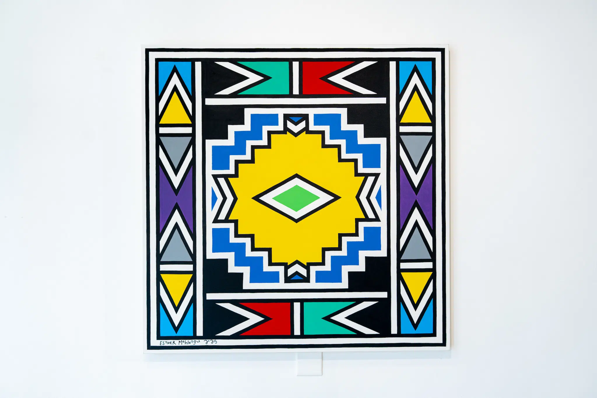 Painting by Esther Mahlangu, presented by Art of Contemporary Africa.