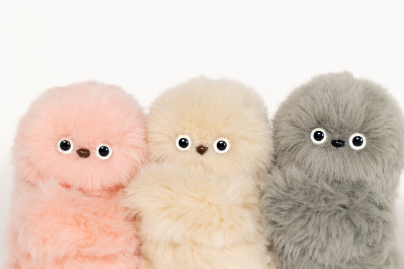 Mirumi bag charms in three colors