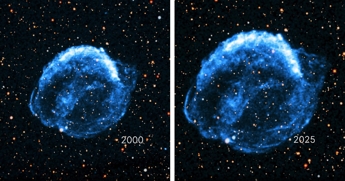 Timelapse by NASA Reveals How a Supernova Remnant Has Grown Over 25 Years