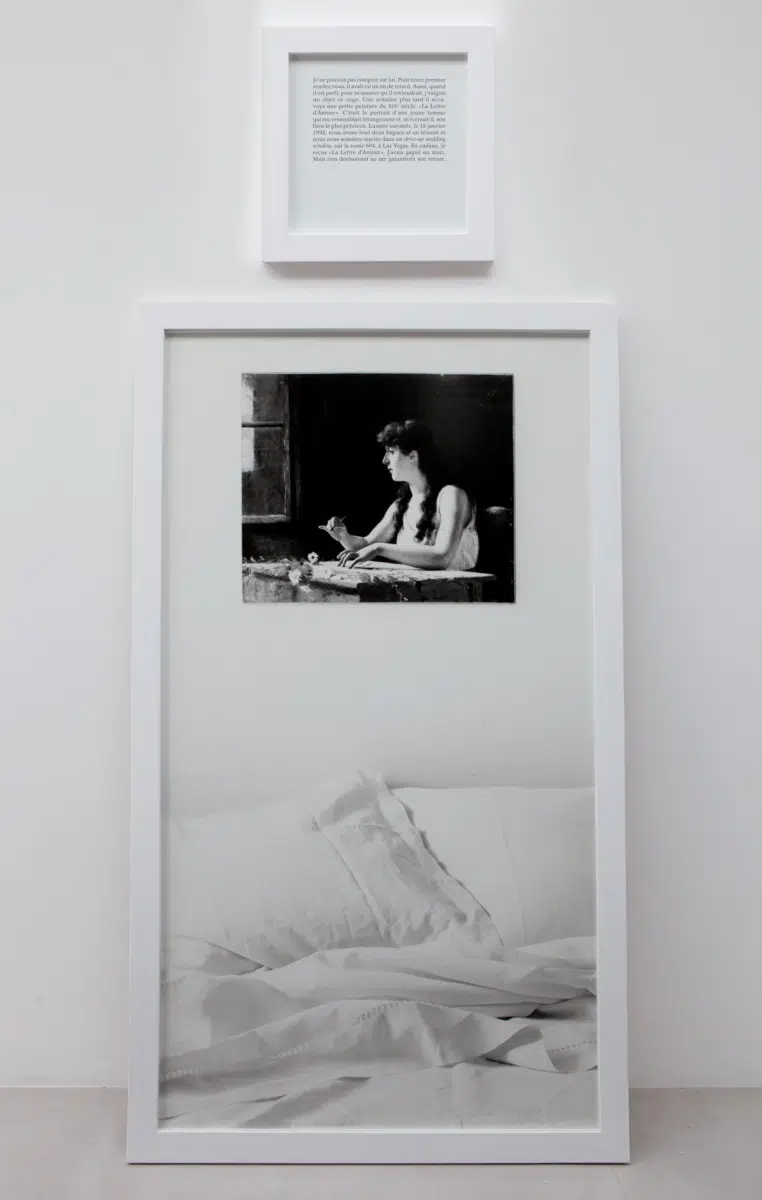 &lsquo;The Hostage,&rsquo; 1992. Gelatin silver print and text panel. (Courtesy of the artist and Perrotin)