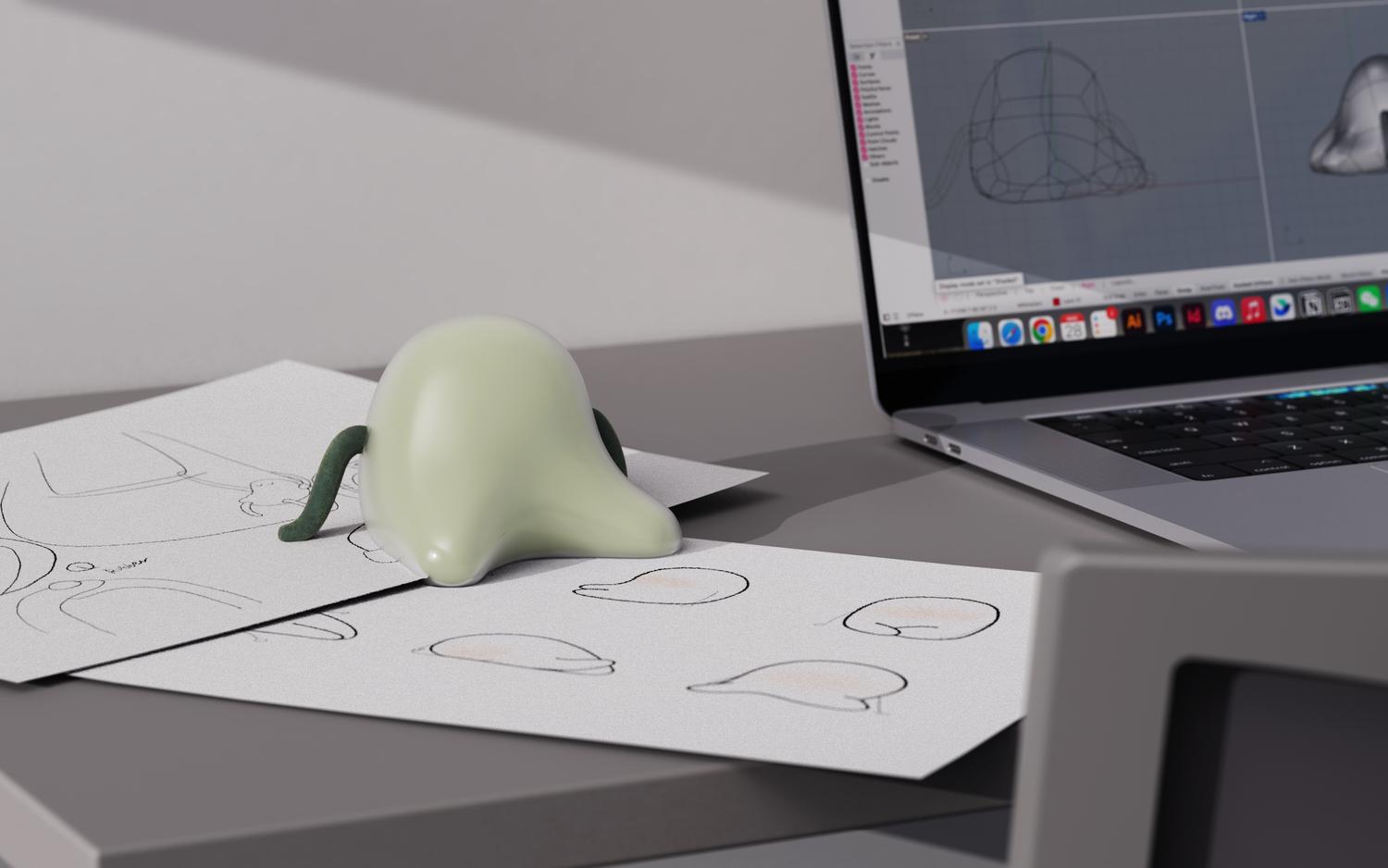 Visualization of the TruTru interactive companion, designed by JUE Design in partnership with the Intelligent Human-Machine Mechanical Interface Lab at the Hong Kong Polytechnic University.