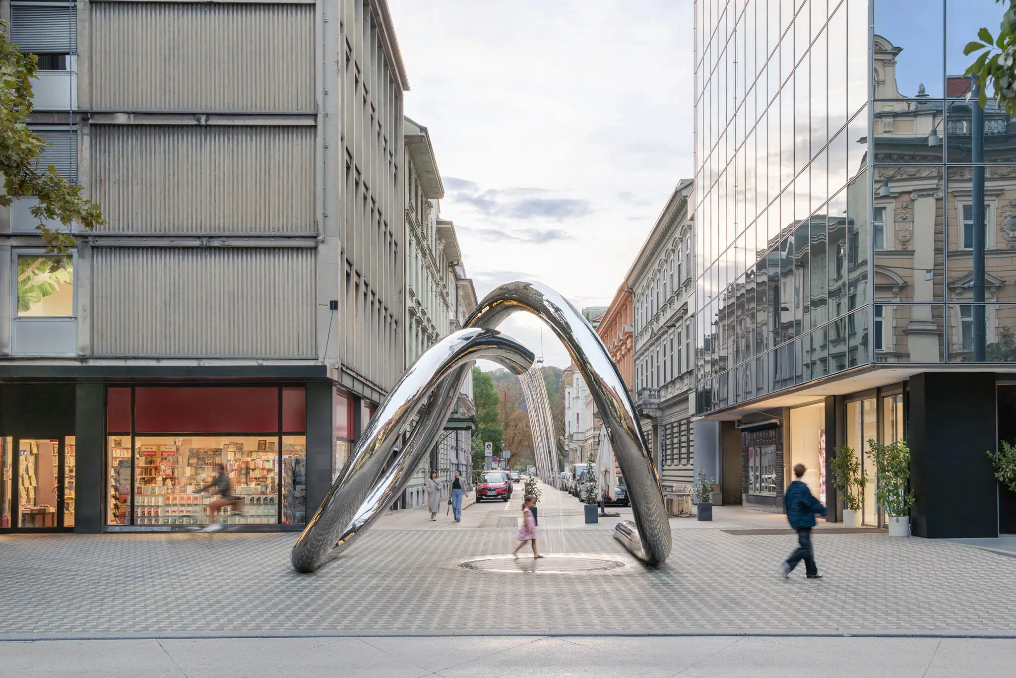 Installation view of &lsquo;Water Sculpture LJ&rsquo; in Ljubljana&rsquo;s city center