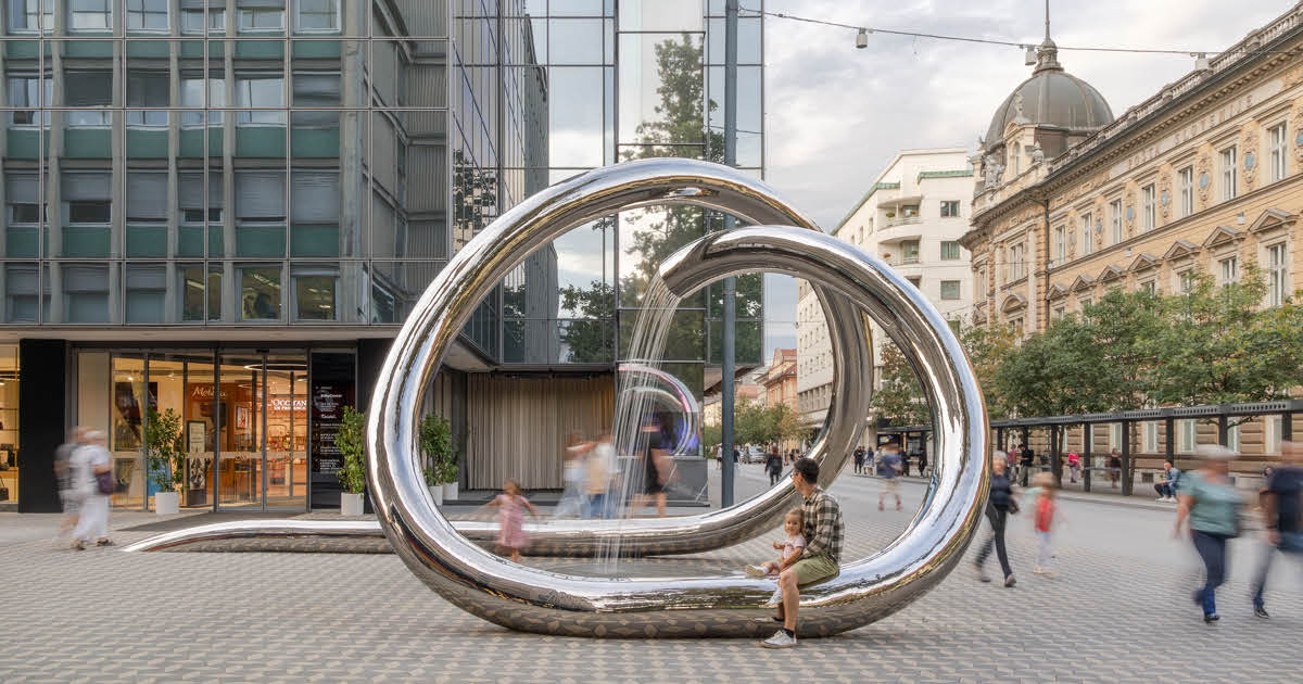 Giant Looping Water Sculpture Metaphorically Mimics Eternal Cycles of Nature