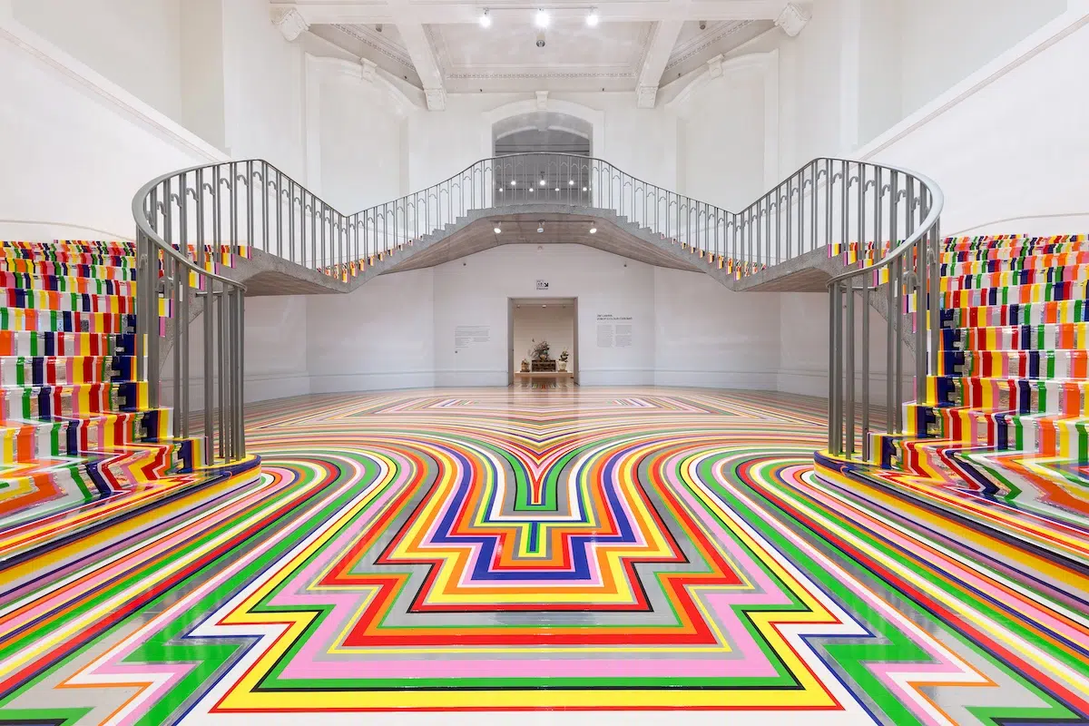 Tape Artist Turns Grand Gallery Rotunda Into Vibrant Psychedelic Wonderland