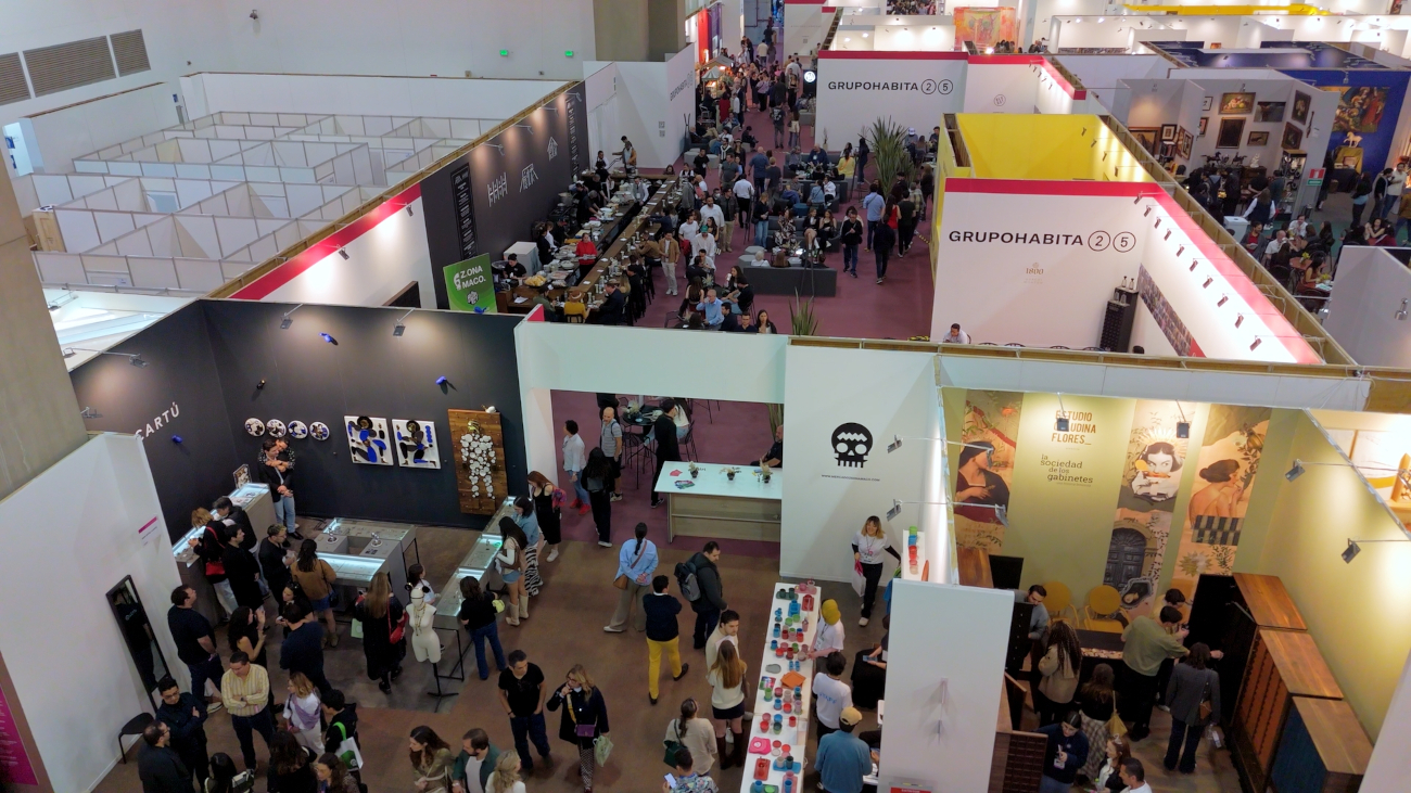 Drone shot of Zona Maco Art Fair in Mexico City