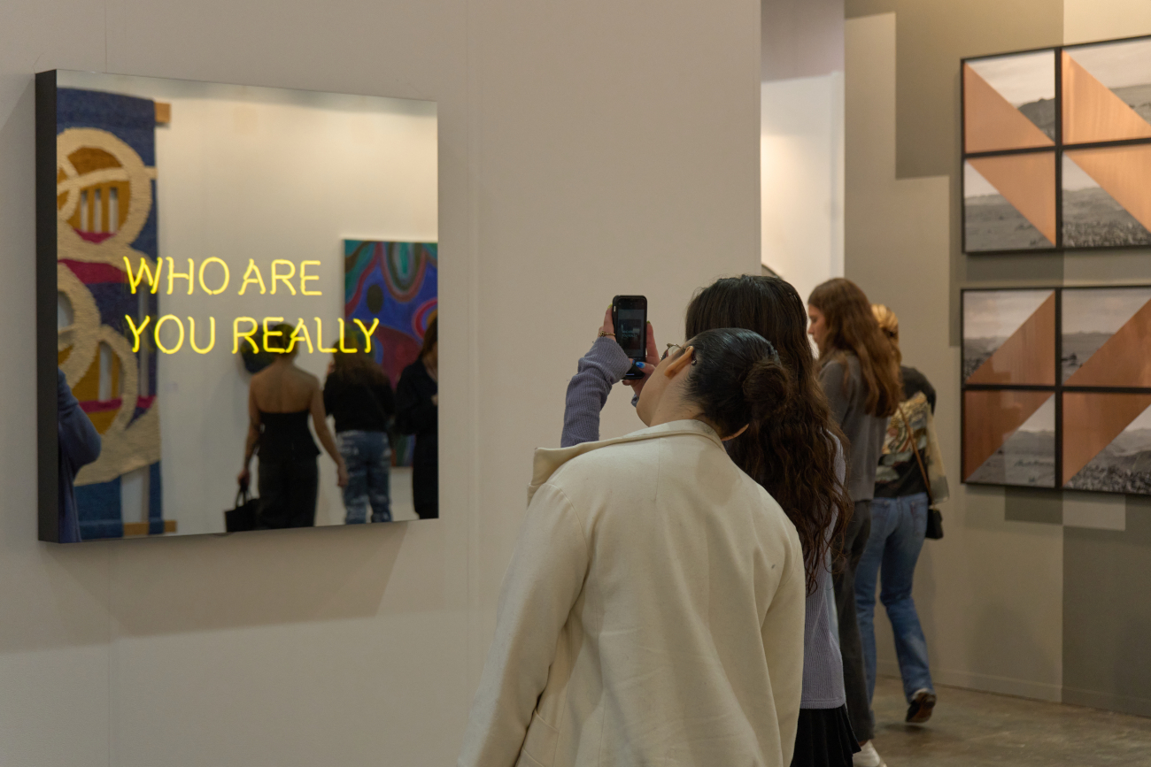Attendees at Zona Maco Art Fair in Mexico City