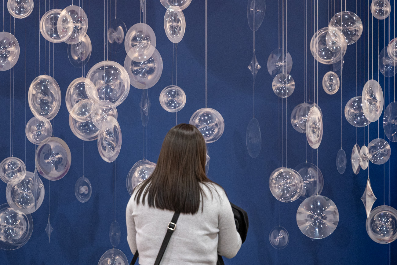 Attendees at Zona Maco Art Fair in Mexico City