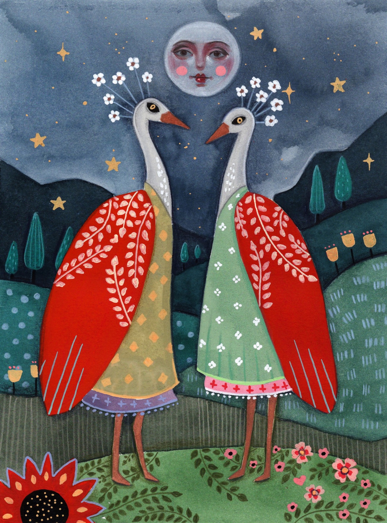 Gouache Paintings by Aunia Kahn