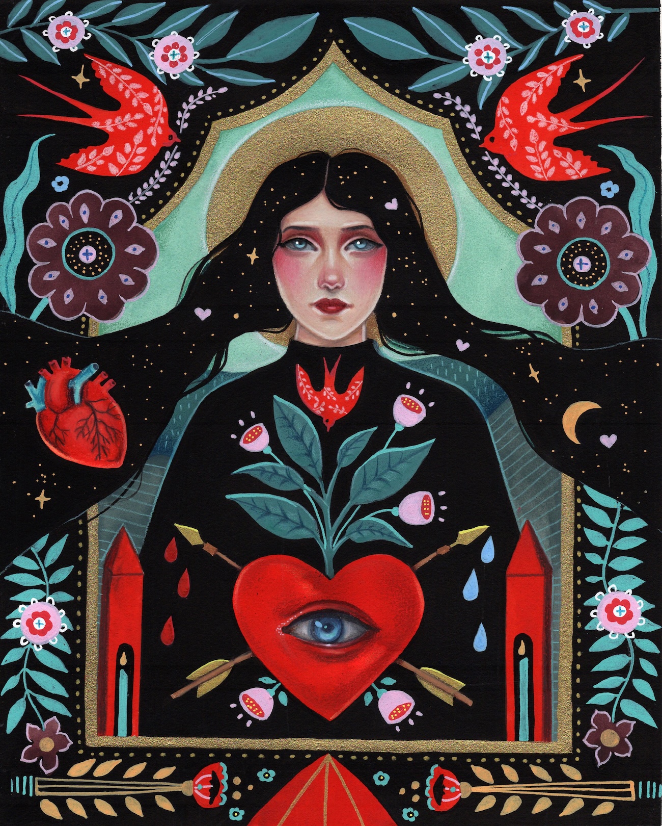 Gouache Paintings by Aunia Kahn