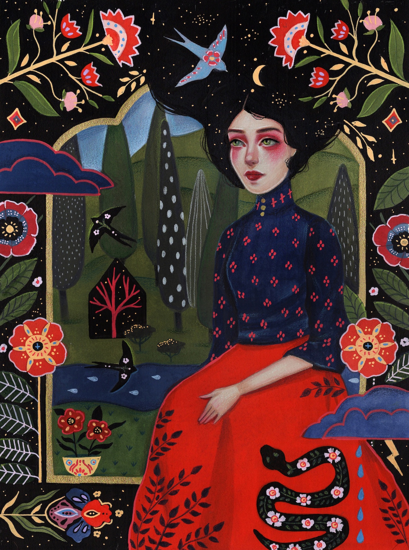 Gouache Paintings by Aunia Kahn