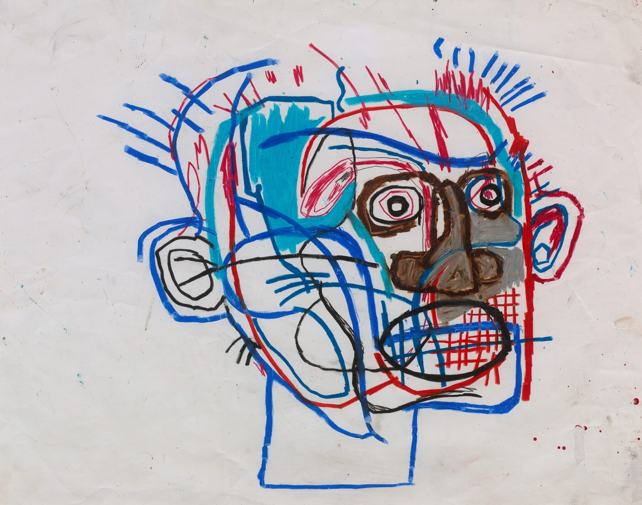 Art by Jean-Michel Basquiat featuring a face
