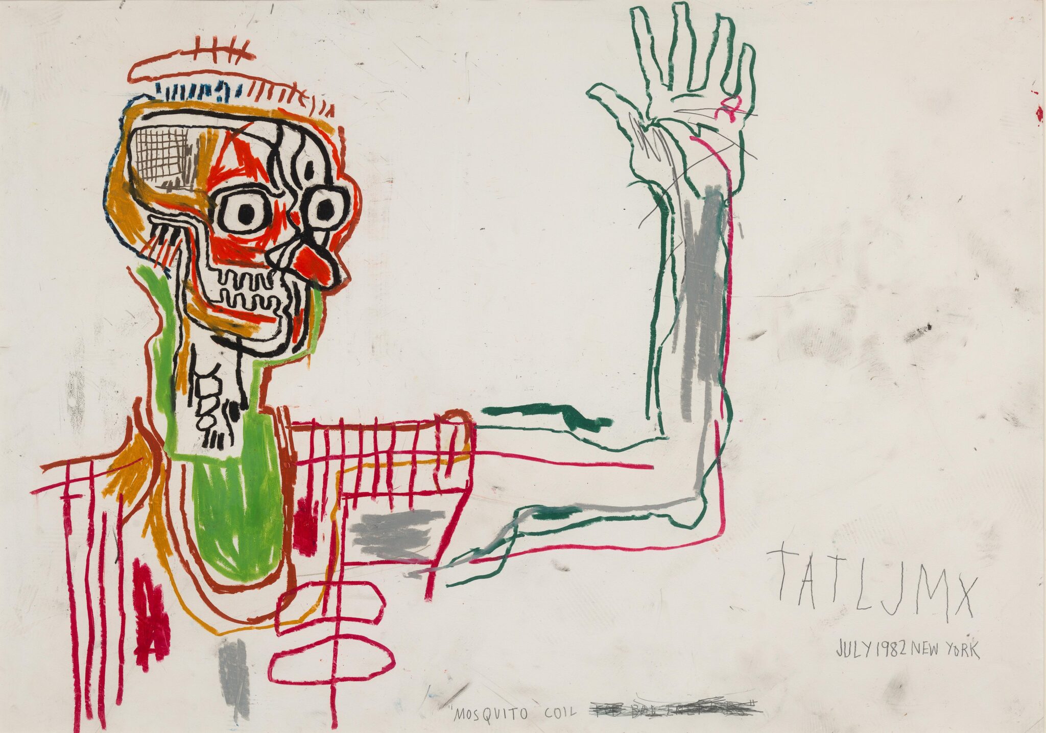 Art by Jean-Michel Basquiat featuring a face