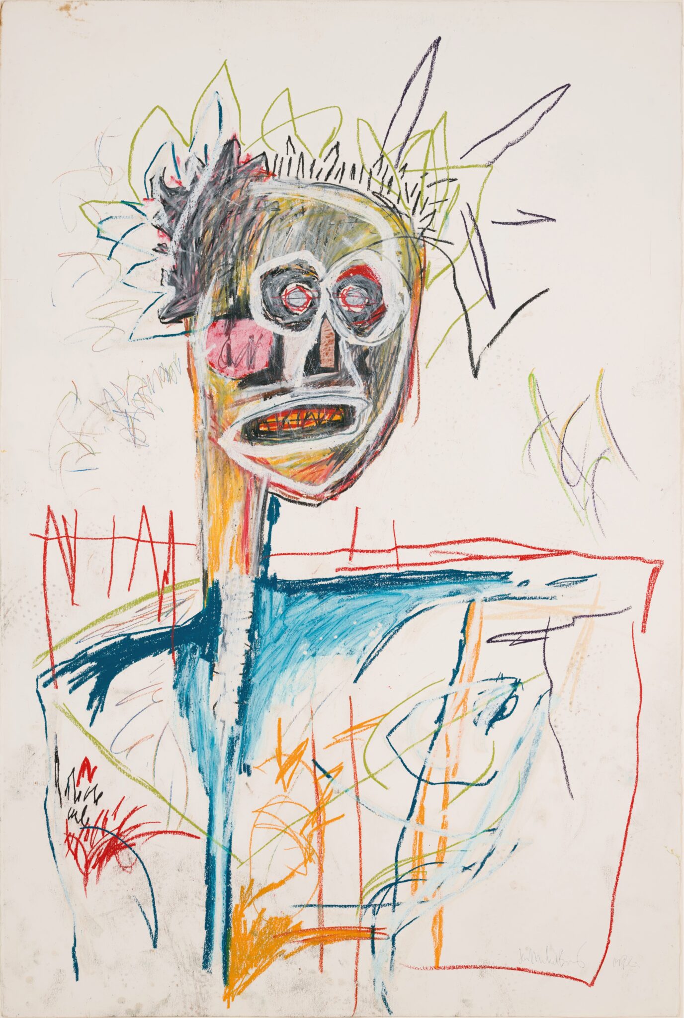 Art by Jean-Michel Basquiat featuring a face