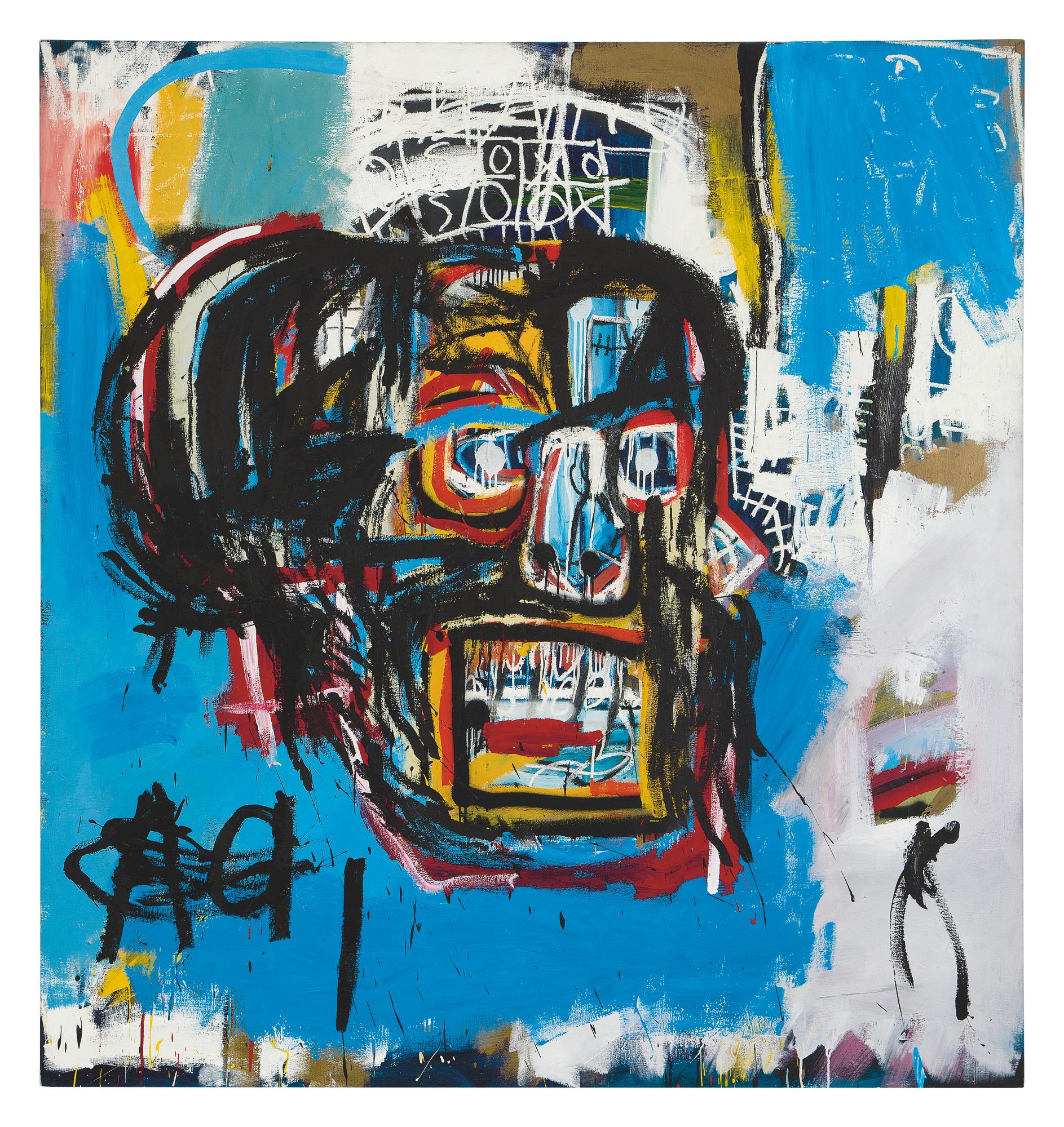 Art by Jean-Michel Basquiat featuring a face