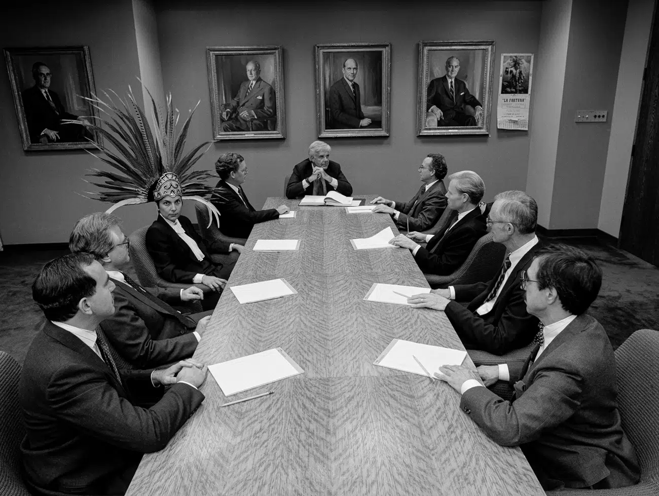 Robert C. Buitron "The Legend of Ixtaccihuatl y Popocatepetl, Part I," 1990, duotone calendar, Edition of 1,000 Closed 11 x 13 in., open, 22 x 13 in.