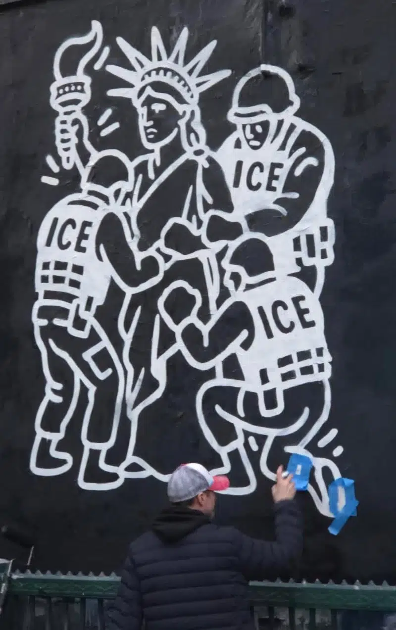 Attack on Liberty Mural by Clown Soldier