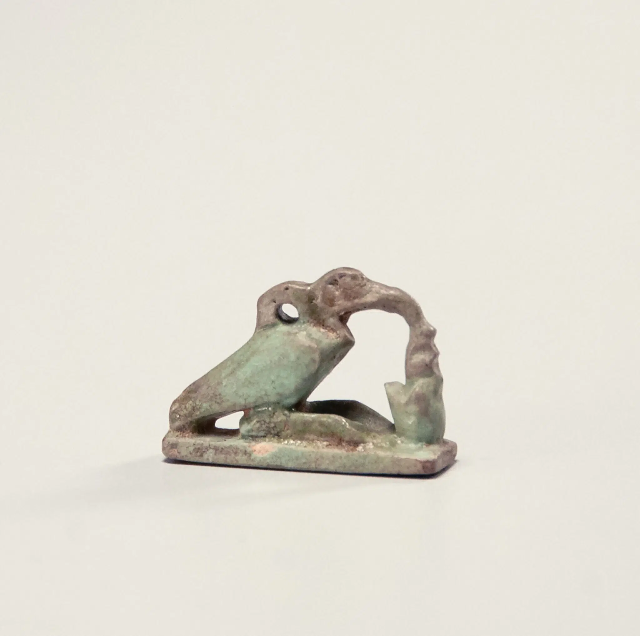 Ibis amulet. Egyptian, 25th-31st Dynasties, 747-332 BCE. Faience.