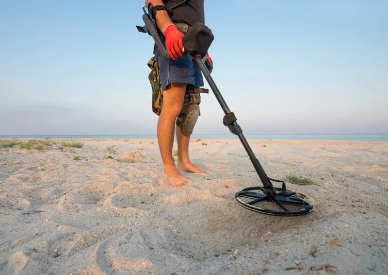 Man using metal detector
