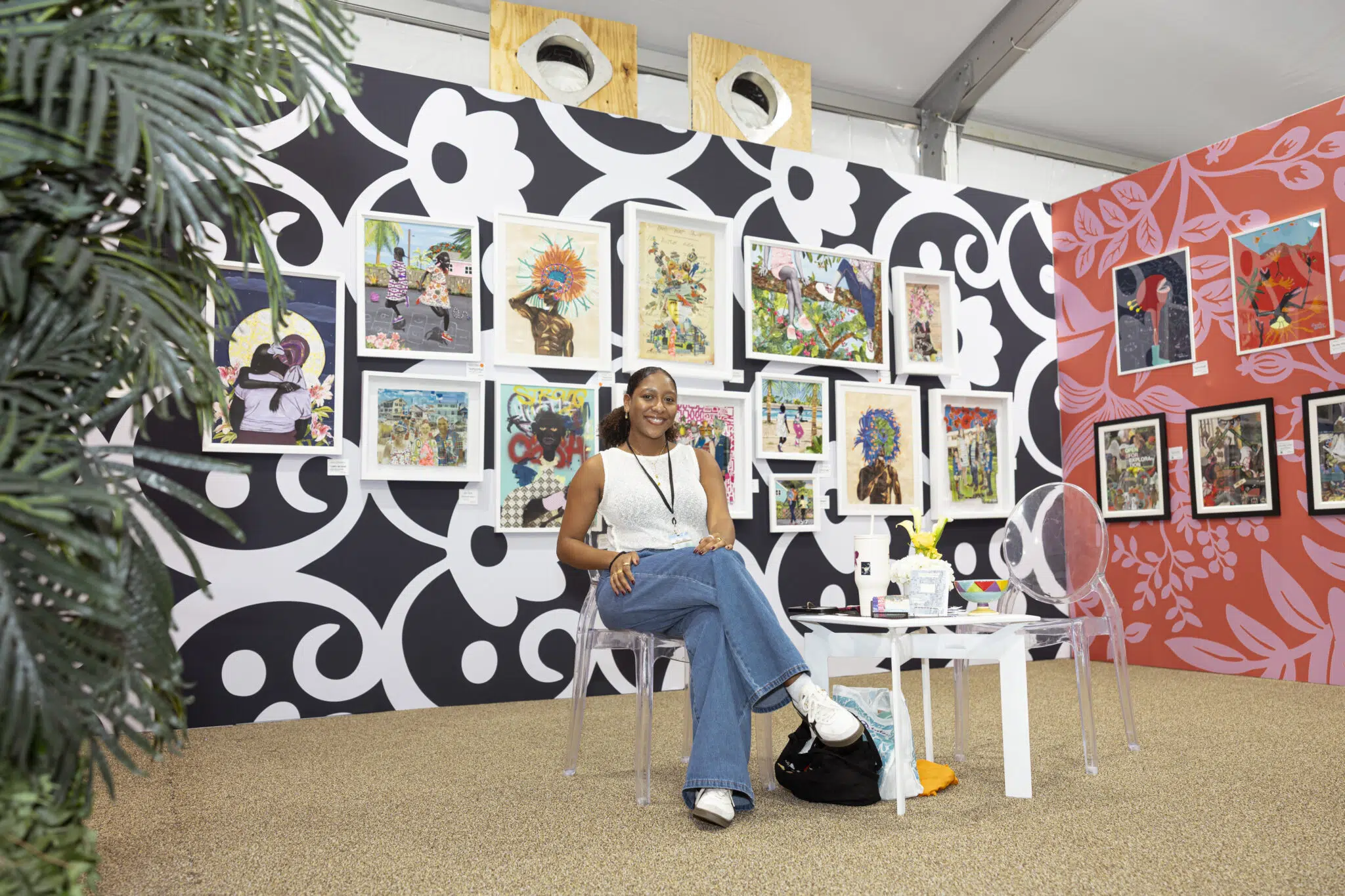 Bahamian artist Jessica Whittingham at the 2025 FUZE Caribbean Art Fair