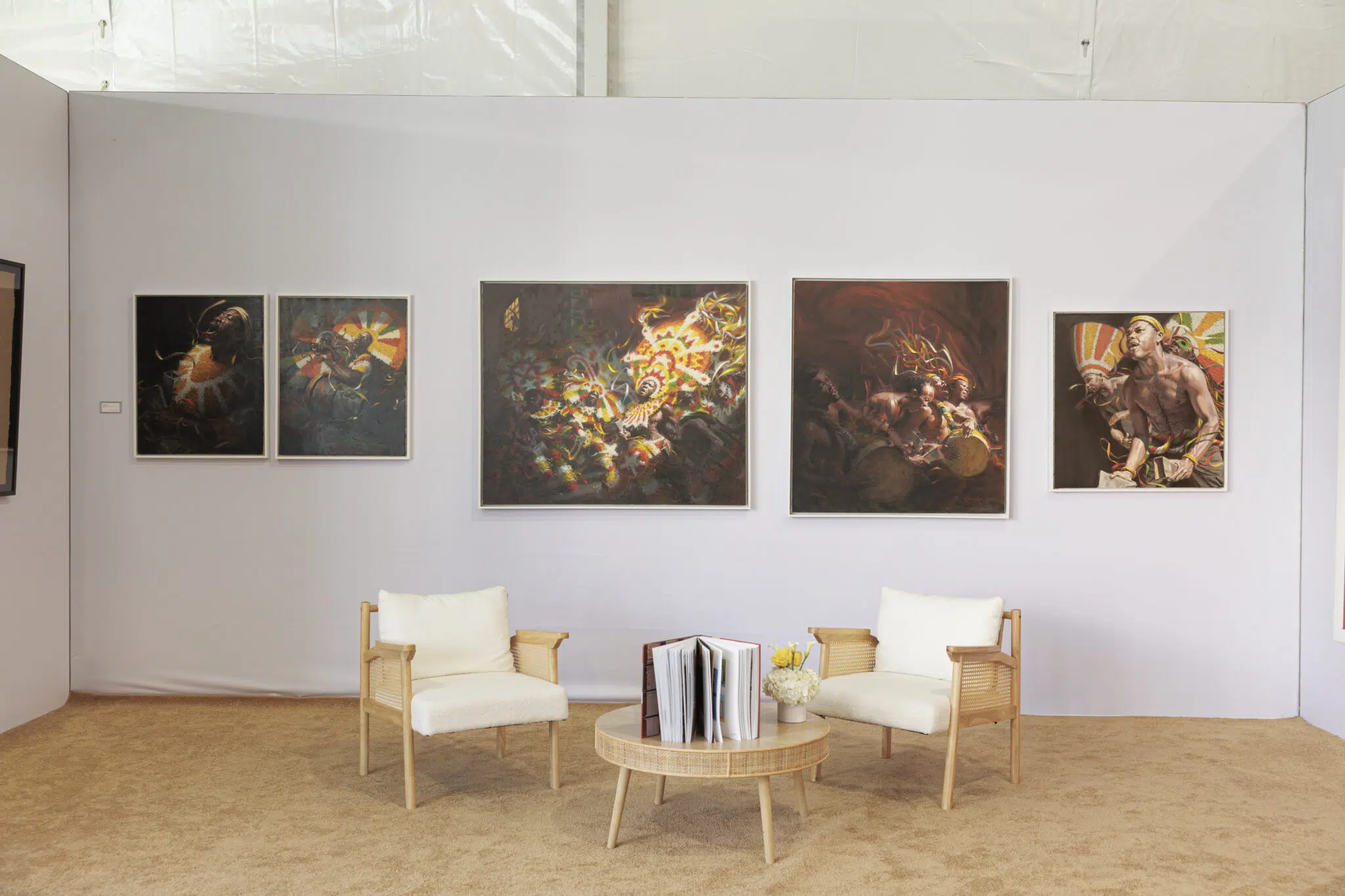 Scotiabank, the title sponsor for the 2025 FUZE Caribbean Art Fair, showcased its collection of Junkanoo-themed paintings by Bahamian artist Rolf Harris