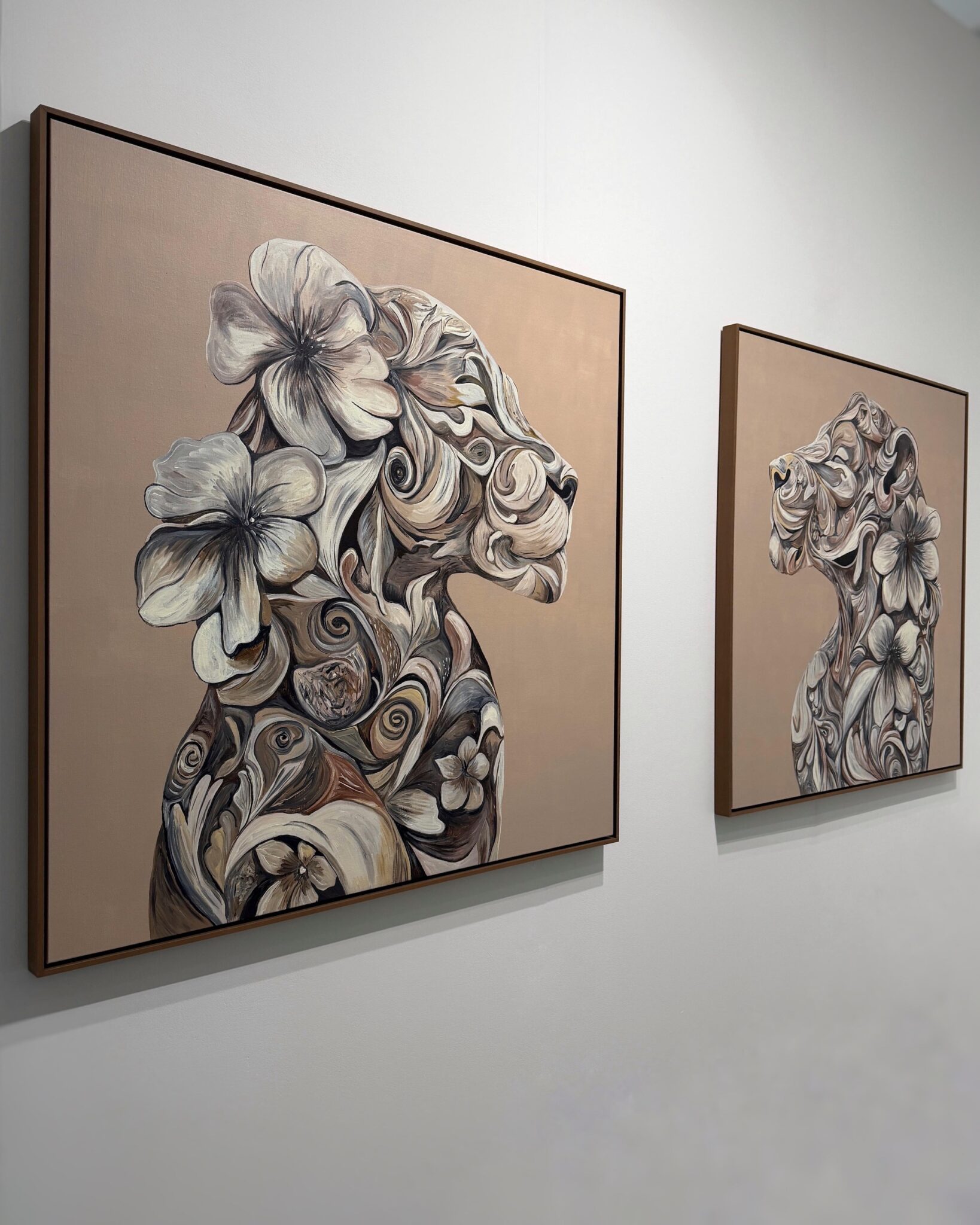 Two of Marcel van Luit's artworks hanging on the wall