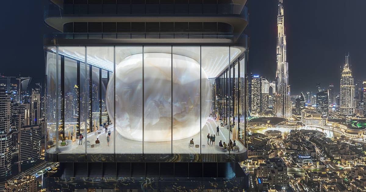 Luxury Tower Contains a Pearl-Like Form Embedded Near Its Stunning Apex