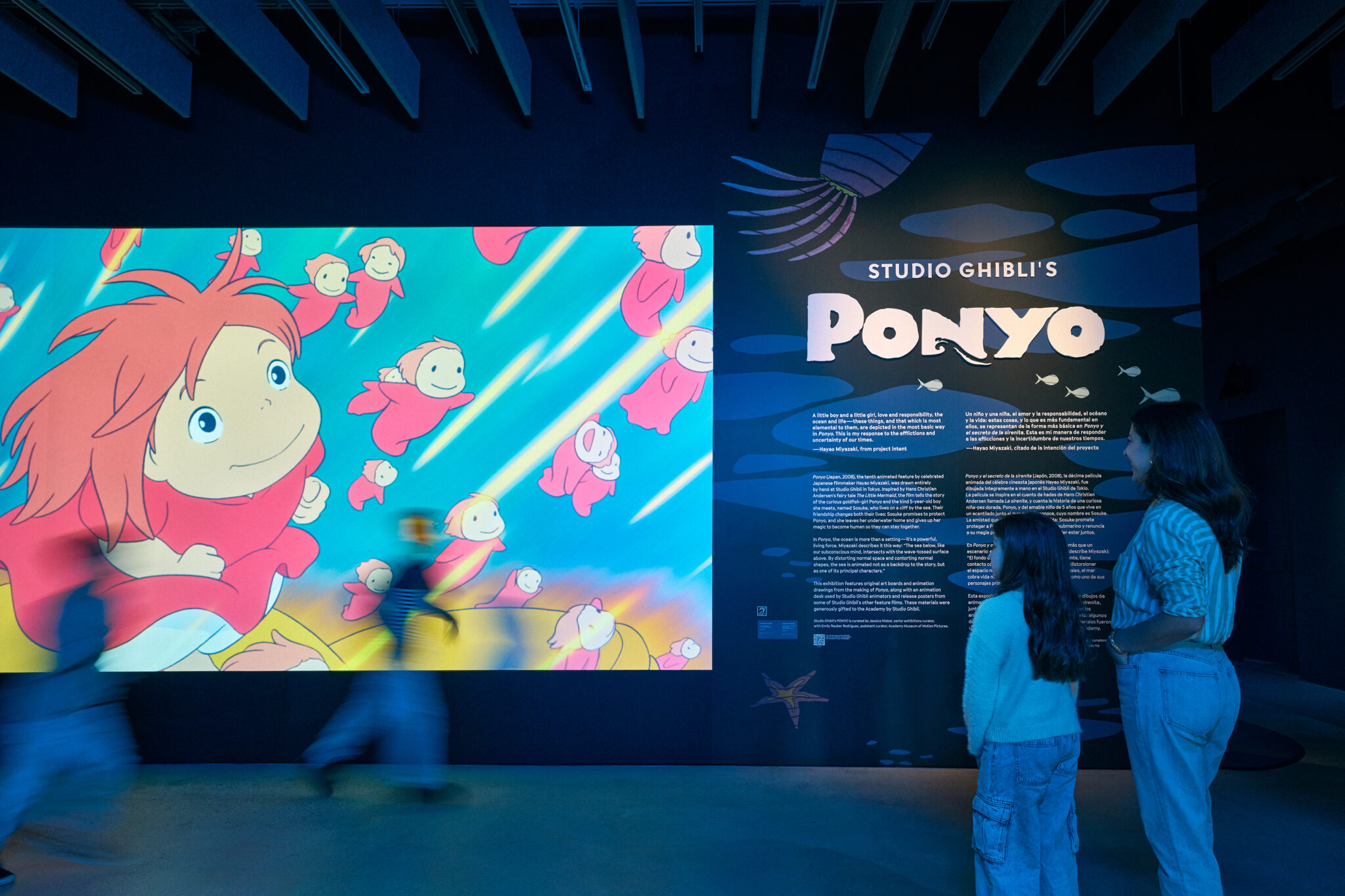 Installation view of “Studio Ghibli’s PONYO” at the Academy Museum of Motion Pictures in Los Angeles