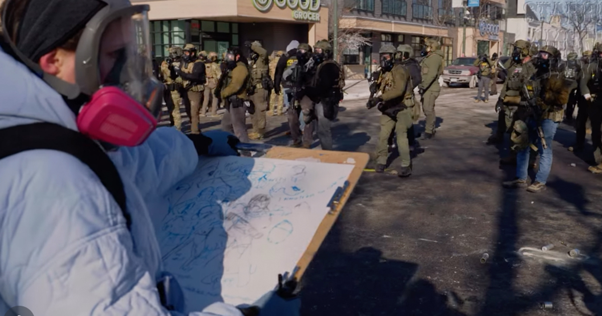 Live Sketch Artist Used Her Drawing Board to Shield Herself From ICE Ammunition