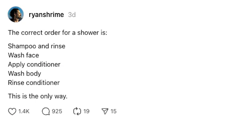 Funny Shower Order