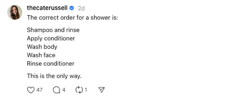 Funny Shower Order