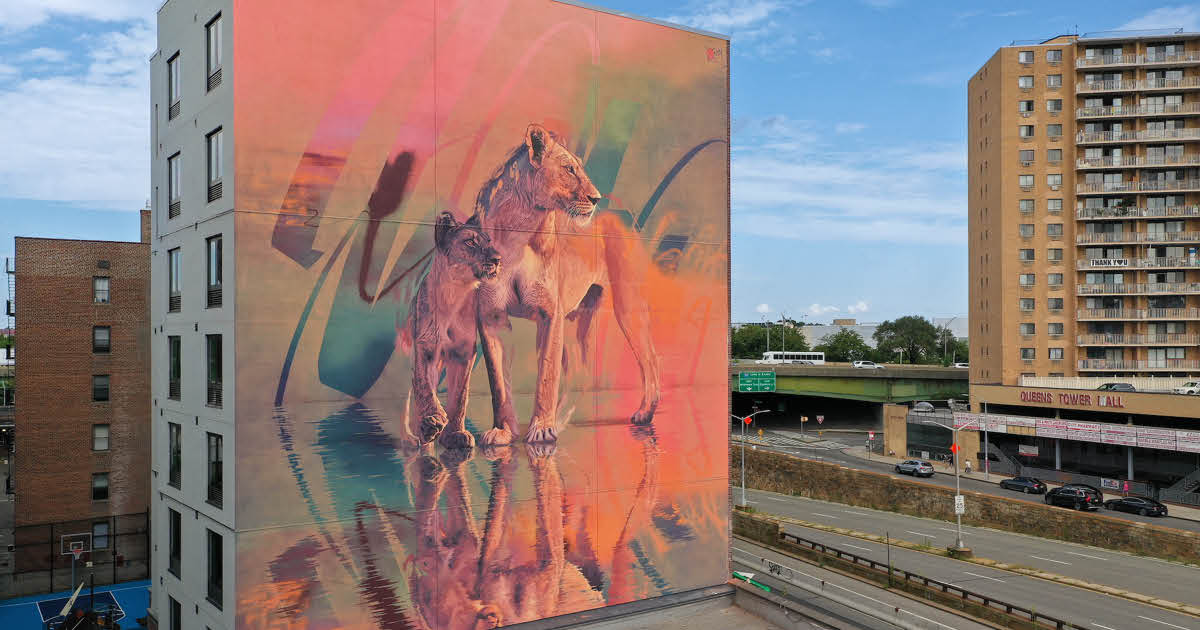 Artist’s Giant Murals Bring African Wildlife to Urban Landscapes Around the World