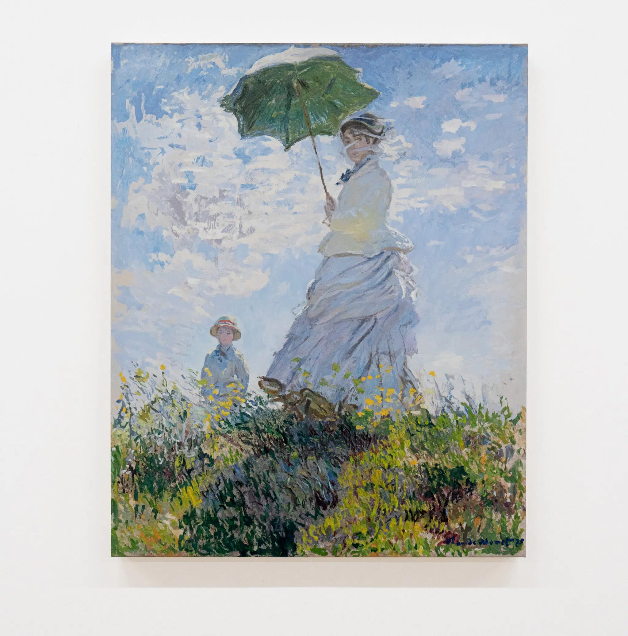 Takashi Murakami, &ldquo;Claude Monet&rsquo;s &lsquo;Woman with a Parasol - Madame Monet and Her Son&rsquo; A Spacetime of Awareness - SUPERFLAT,&ldquo; 2025-2026. Acrylic on canvas, mounted on aluminum frame.
