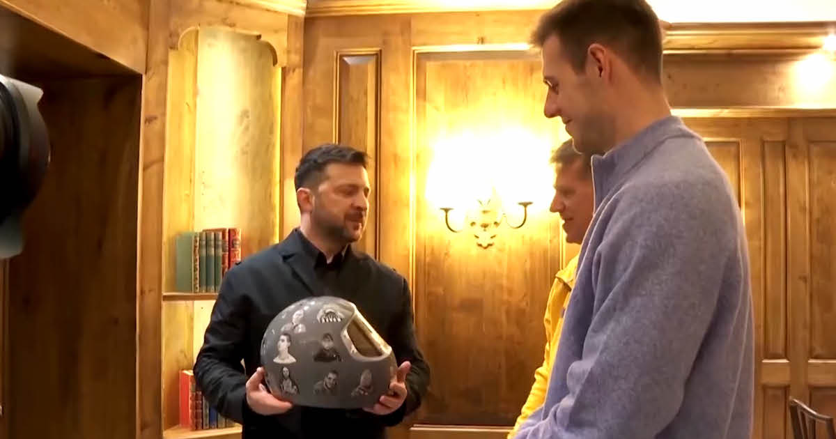 Ukraine President Zelenskyy Honors Olympian After Being Disqualified for His Helmet