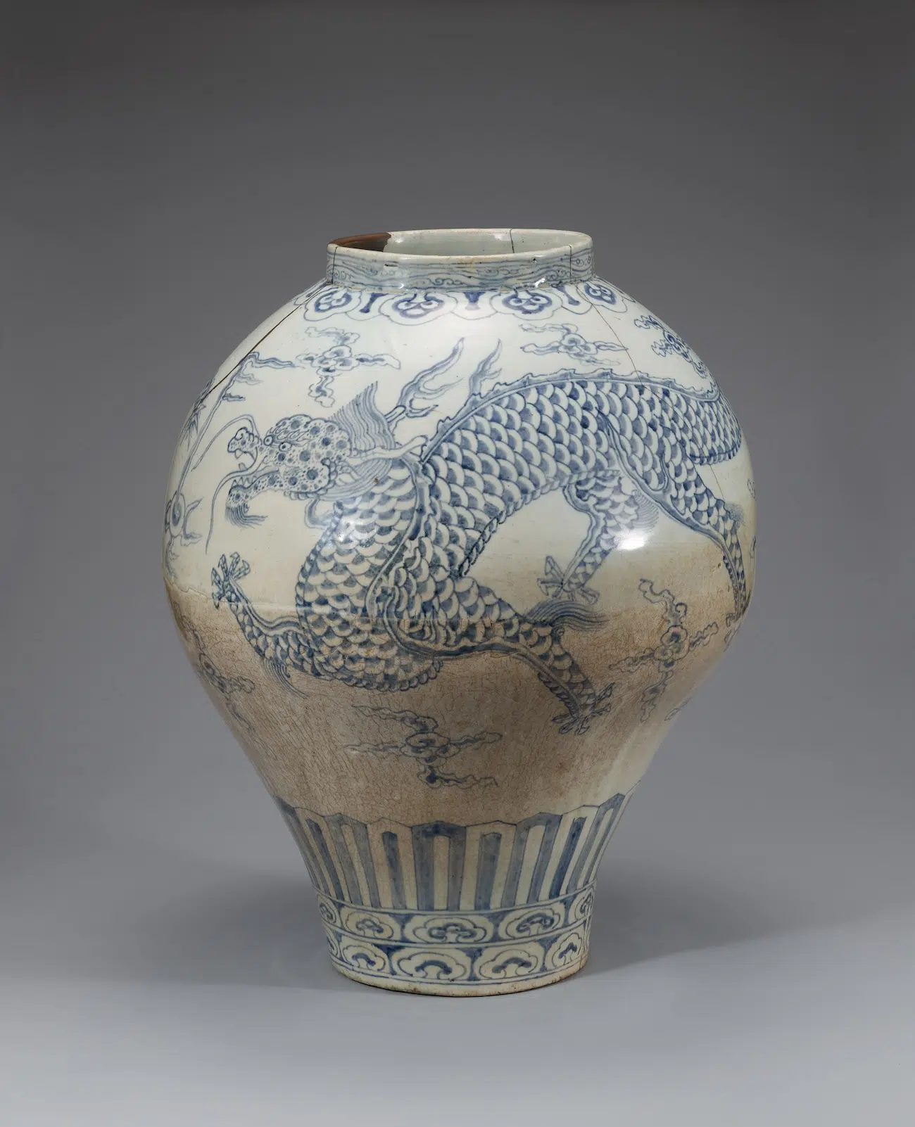 Jar with Cloud and Dragon Motifs
