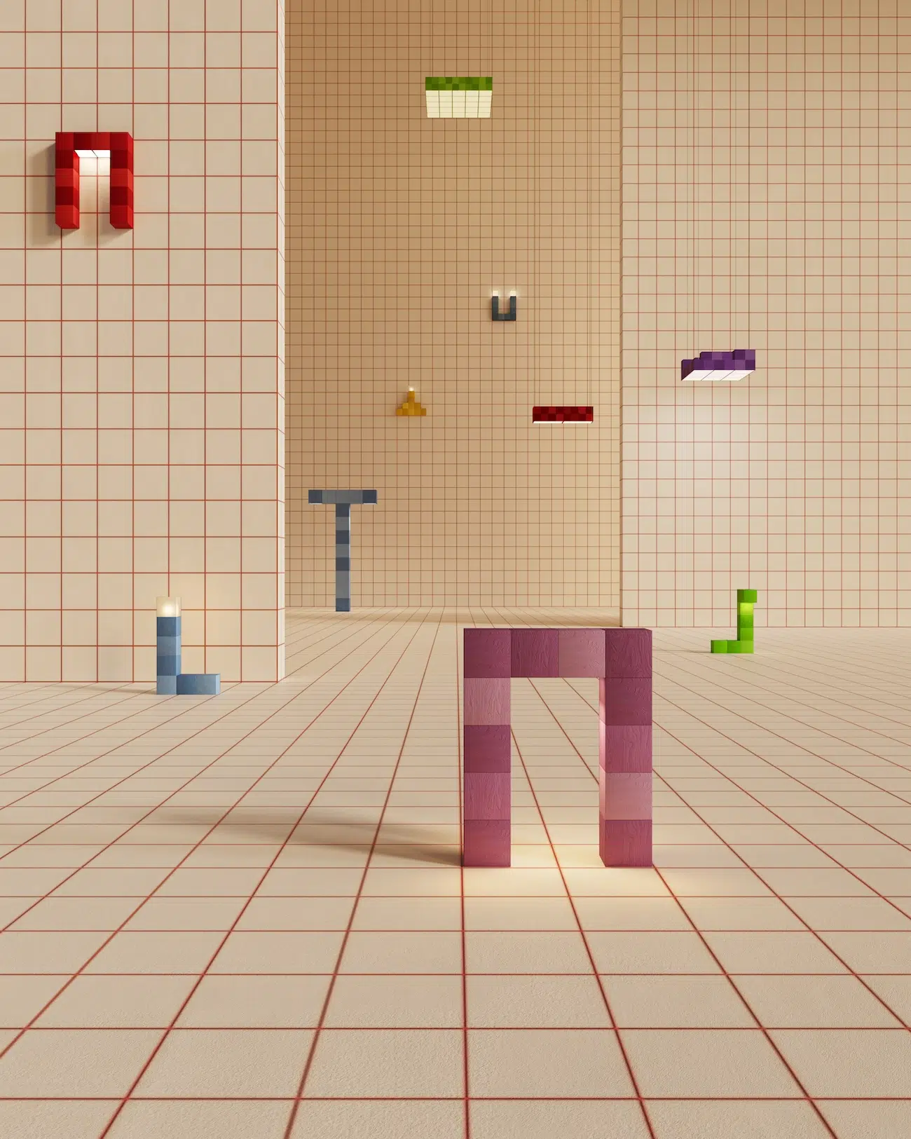 Modular Pixel-Inspire Furniture