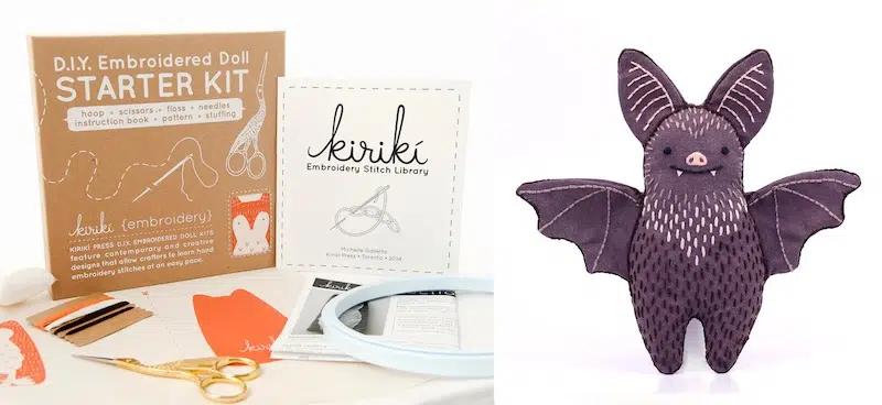 Bat Embroidery Kit Kiriki Press