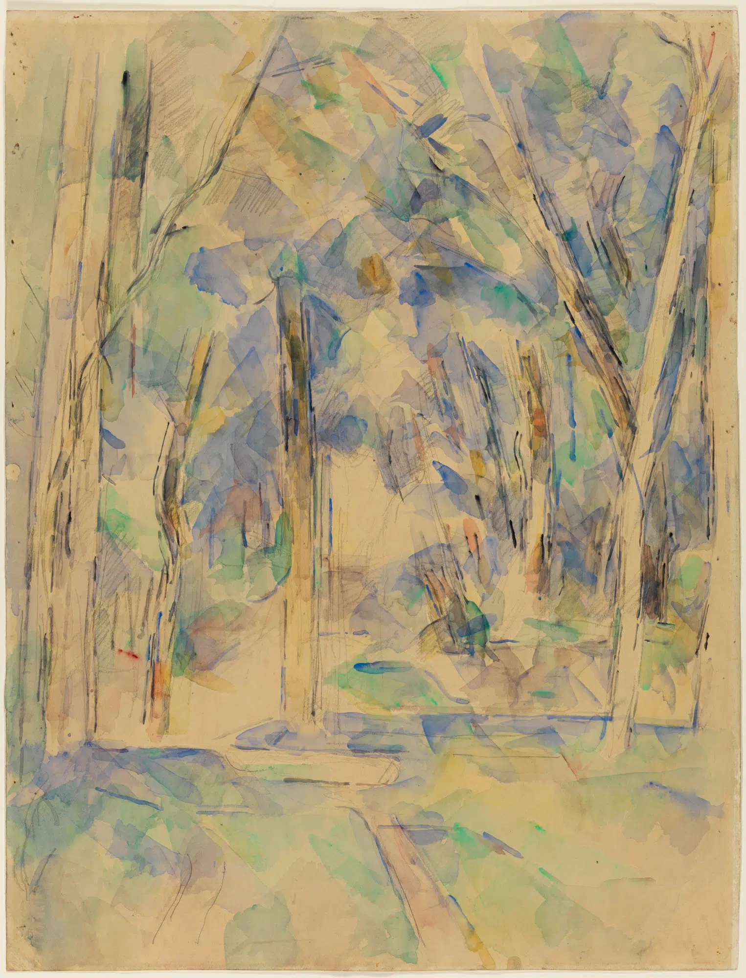 Paul C&eacute;zanne, &ldquo;Trees Forming an Arch,&rdquo; ca. 1904&ndash;5. Watercolor and graphite on buff wove paper.