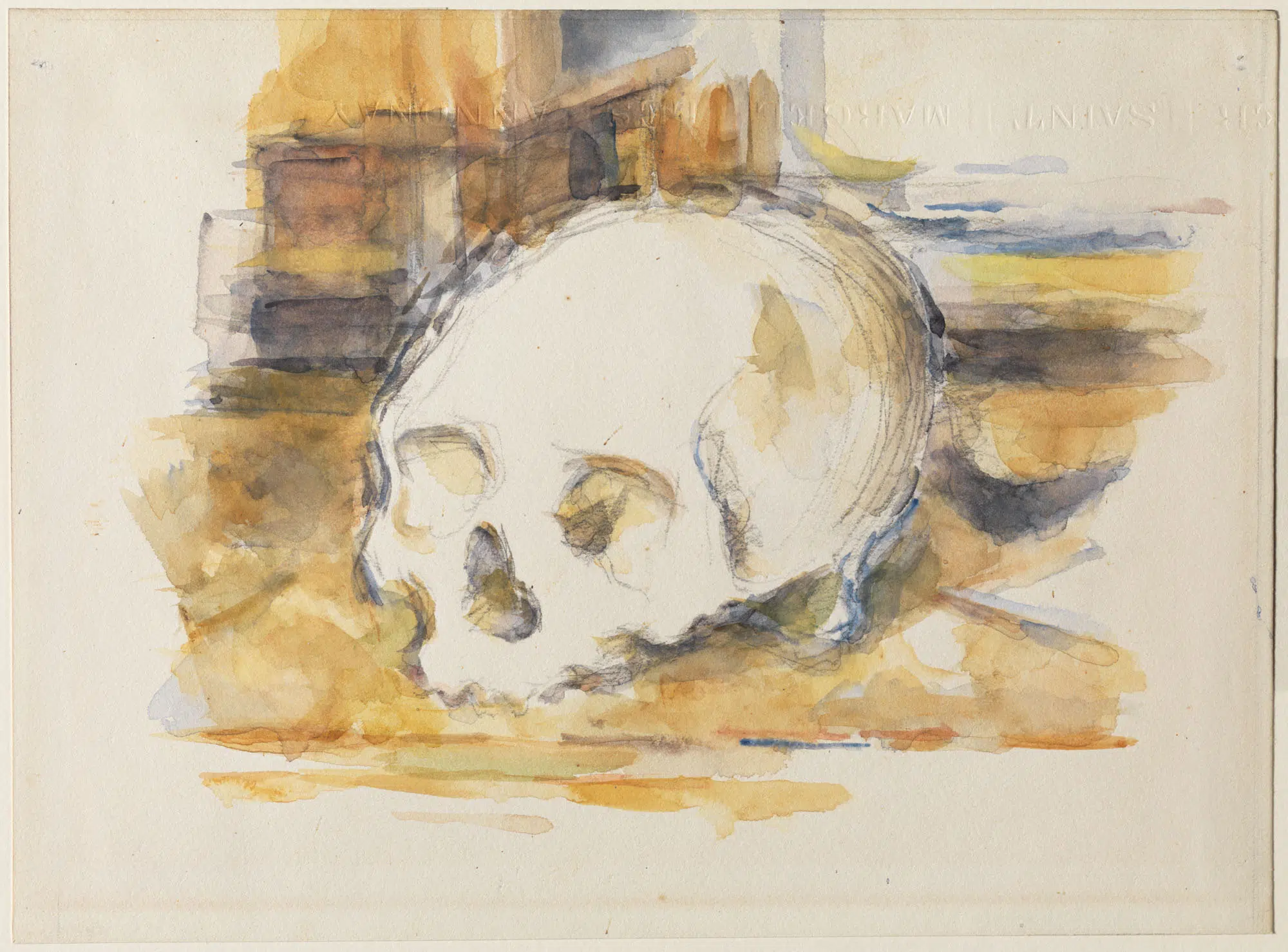 Paul C&eacute;zanne, &ldquo;Study of a Skull,&rdquo; ca. 1902&ndash;4. Watercolor and graphite on buff wove paper.