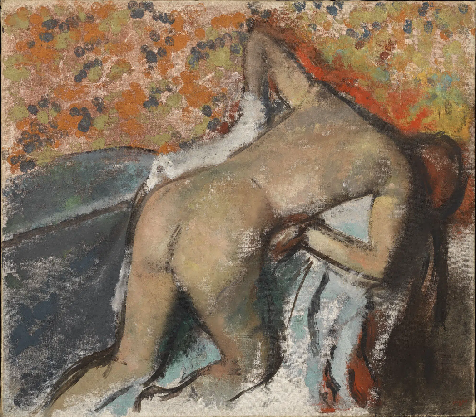Edgar Degas, &ldquo;After the Bath, Woman Drying Herself,&rdquo; ca. 1890s. Oil on canvas.