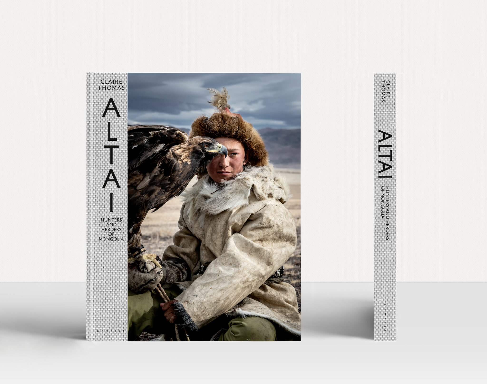 The front cover of ”Altai: Hunters and Herders of Mongolia” by Claire Thomas, published by Hemeria