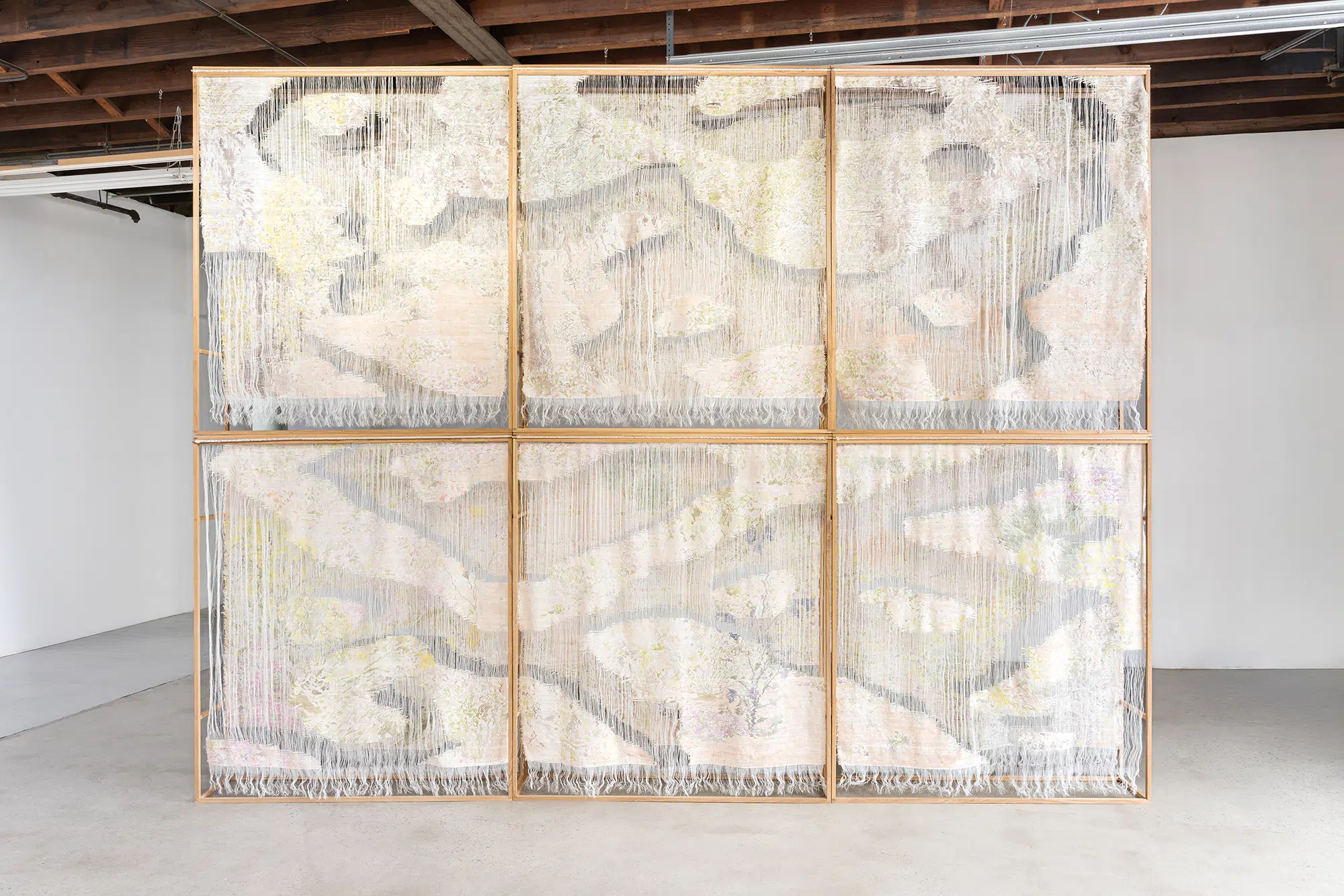 Fiber art installation by Elise Peroi