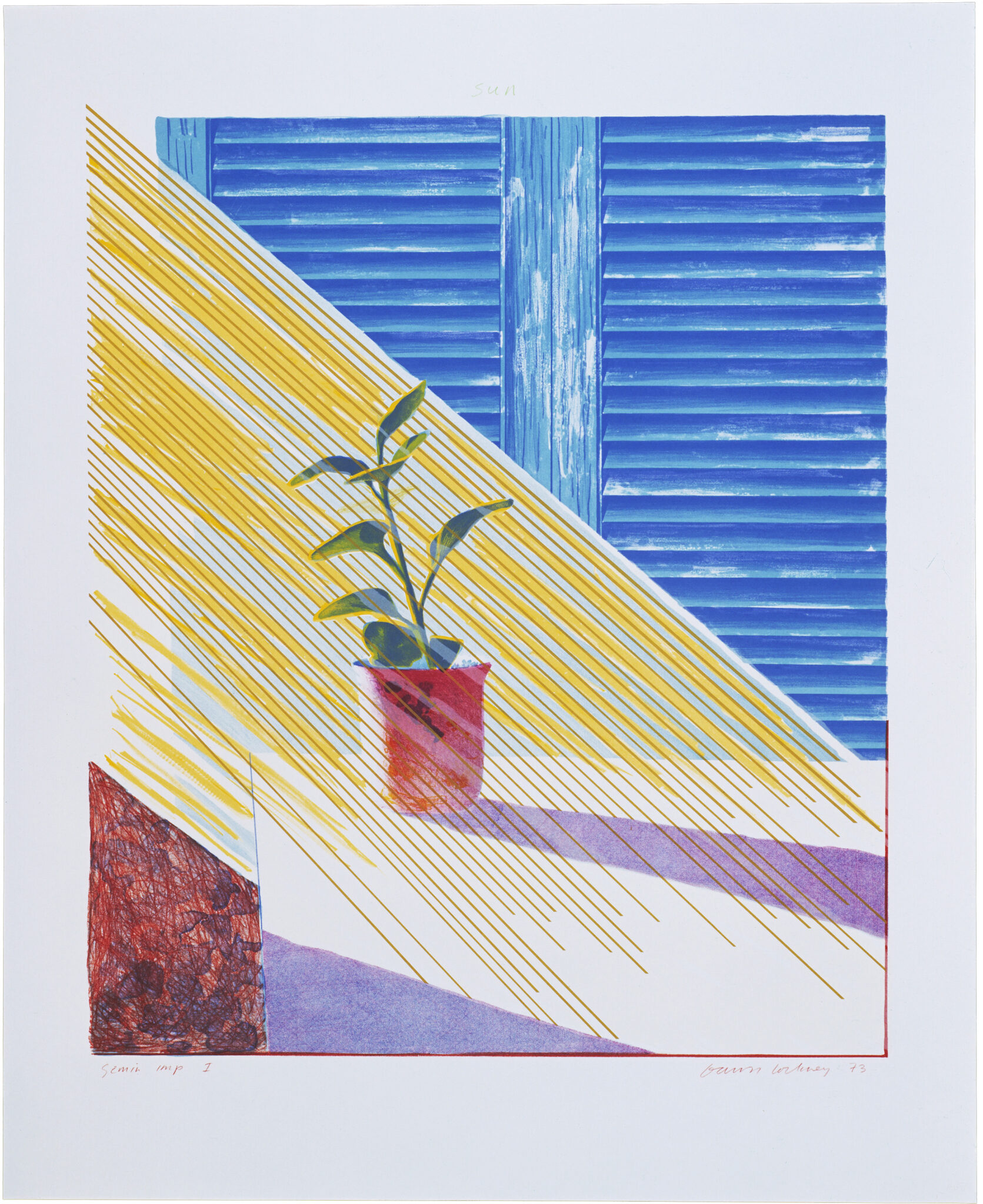 David Hockney, “Sun,” 1973. 8-color lithograph/silkscreen, edition of 98