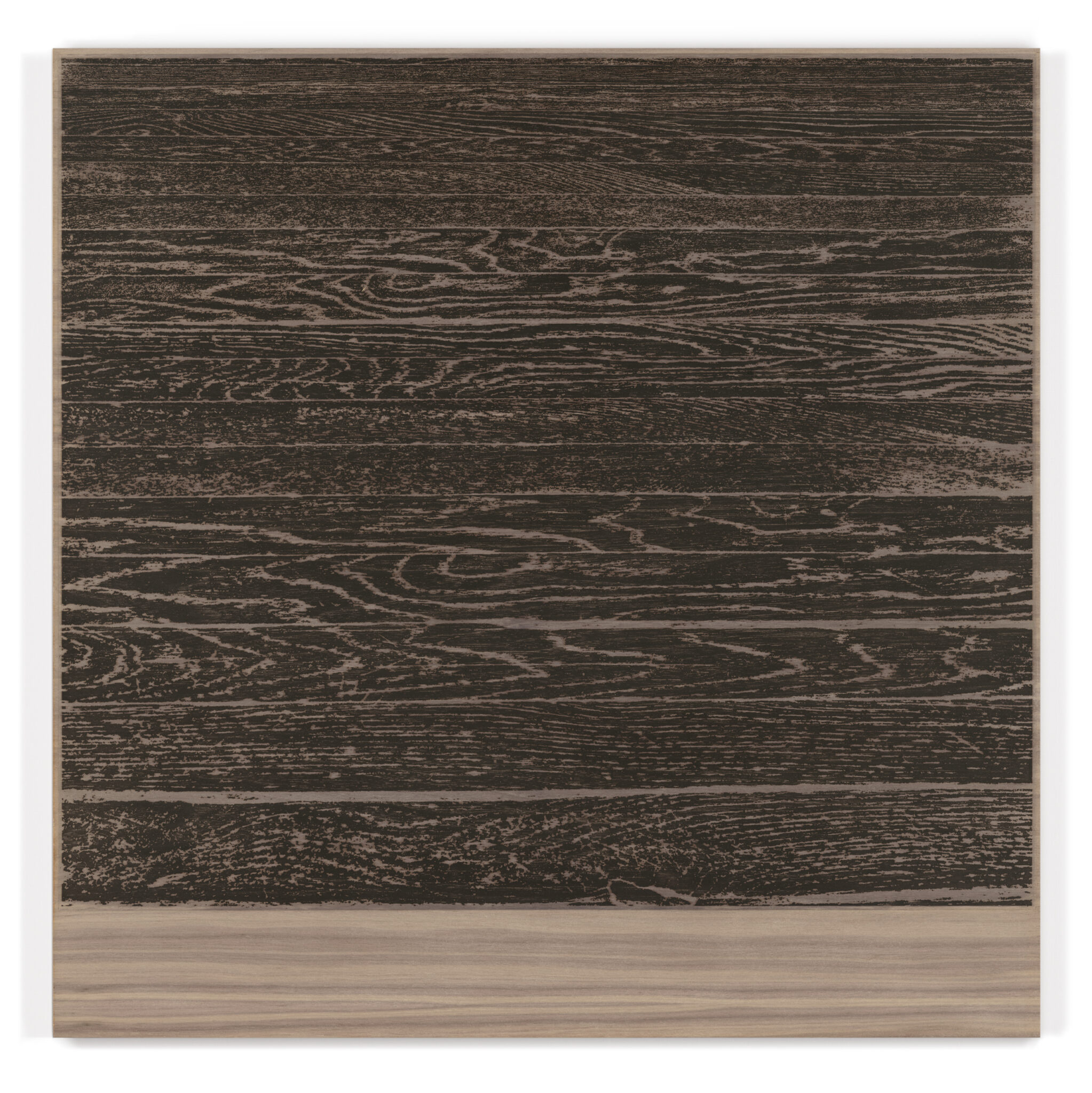 Analia Saban, “Wooden Floor on Wood (Horizontal),” 2017. Photoetching on wood, edition of 38