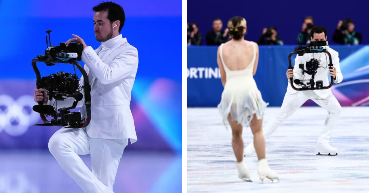 Ice Skating Cameraman Uses Former Figure Skating Experience To Capture the Sport Like No Other