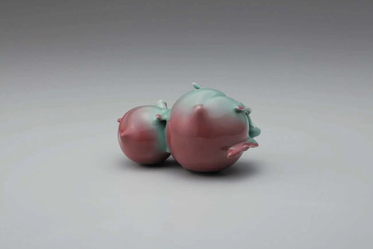 Water dropper with celadon and blood-red glaze, 1922